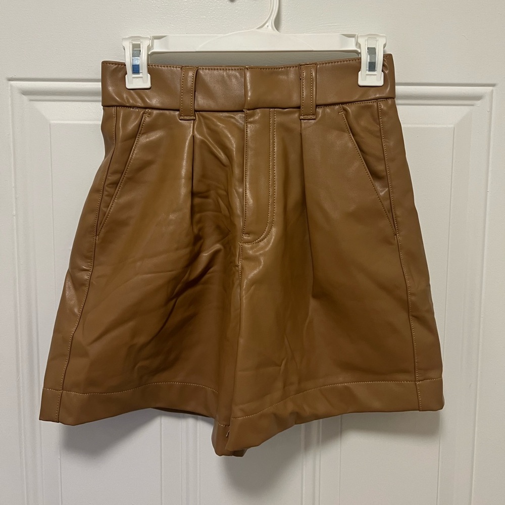 Abercrombie and Fitch Vegan Leather Brown High Waisted Shorts